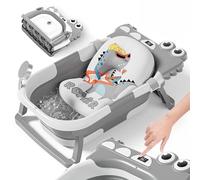 Baignoire Bébé Pliable XXL Avec Coussin De Bain Bebe Et Thermomètre Intégré - Baignoire Enfant Avec Siege De Bain Pour Bebe - baignoire Bebe Sur Pied - Idéal Pour Cadeau De Naissance Fille Ou Garçon