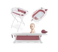 Baignoire bébé pliante - Moby-System - Holly - Thermomètre LCD - Coussin doux - Support métallique