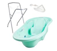 Baignoire bébé rigide avec réducteur intégré - MON MOBILIER DESIGN - Vert - Thermomètre et pied en option
