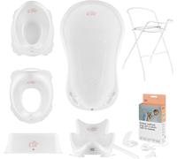 Baignoire bébé, siège, support, tabouret, pot, siège de toilette, évacuation - Blanc