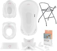 Baignoire bébé, siège, support, tabouret, pot, siège de toilette, évacuation - Blanc