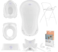 Baignoire bébé, siège, support, tabouret, pot, siège de toilette, évacuation - Blanc