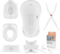 Baignoire bébé, siège, support, tabouret, pot, siège de toilette, évacuation - Blanc