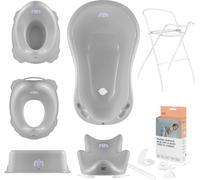 Baignoire bébé, siège, support, tabouret, pot, siège de toilette, évacuation - Gris