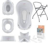 Baignoire bébé, siège, support, tabouret, pot, siège de toilette, évacuation - Gris