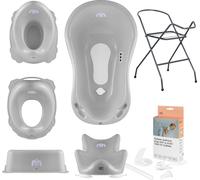 Baignoire bébé, siège, support, tabouret, pot, siège de toilette, évacuation - Gris