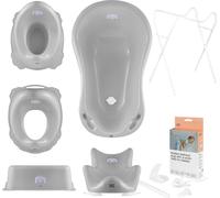 Baignoire bébé, siège, support, tabouret, pot, siège de toilette, évacuation - Gris