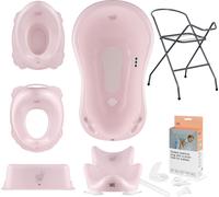 Baignoire bébé, siège, support, tabouret, pot, siège de toilette, évacuation - Rose