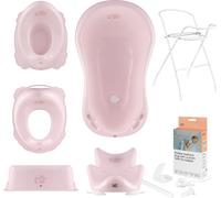 Baignoire bébé, siège, support, tabouret, pot, siège de toilette, évacuation - Rose