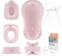 Baignoire bébé, siège, support, tabouret, pot, siège de toilette, évacuation - Rose
