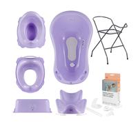 Baignoire bébé, siège, support, tabouret, pot, siège de toilette, évacuation - Violet