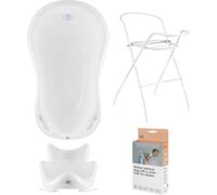 Baignoire bébé, siège, support, vidage - Blanc
