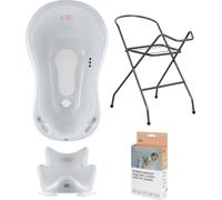 Baignoire bébé, siège, support, vidage - Gris