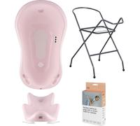 Baignoire bébé, siège, support, vidage - Rose