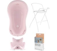 Baignoire bébé, siège, support, vidage - Rose