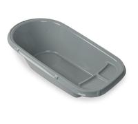 Baignoire bébé - THERMOBABY - Luxe Gris Charme - Taille adaptée - Stable et robuste - Bouchon de vidange