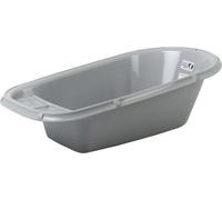 Baignoire bébé - THERMOBABY - Luxe Gris Charme - Taille adaptée - Stable et robuste - Bouchon de vidange
