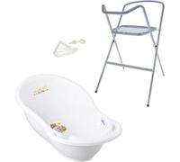 Baignoire bébé thermomètre Blanc Elephant 86 cm + Pied + Tuyau Blanc G