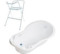 Baignoire bébé thermomètre Blanc Lapin 102 cm + Pied Blanc, Blanc G