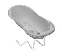Baignoire bébé thermomètre intégré 102 cm Gris Owls Avec tuyau | Plusieurs collections au choix, avec pieds et tuyau d'évacuation disponibles en option pour simplifier la toilette.
