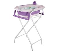 Baignoire Bébé Thermosensible avec Support, Lot Complet avec Coussin de Bain et Bonnet de Lavage, Sécurisé Confortable pour Nouveau-Né (Violet)