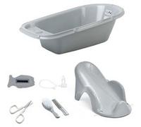Baignoire Bébé + Transat de bain + Thermometre + Brosse et peigne + Ciseaux + Mouche bébé Gris G