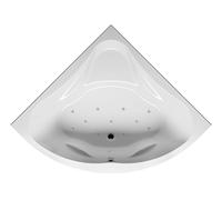 RIHO Neo Baignoire d'angle, version droite, avec système dair, à encastrer, 2 places, blanc, B076004005, Exécution: 140x140x47,5, volume utile : 235 litres