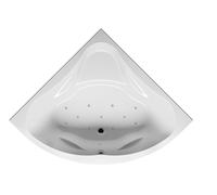 RIHO Neo Baignoire d'angle, version droite, avec système dair, à encastrer, 2 places, blanc, B077003005, Exécution: 150x150x49cm, volume utile : 285 litres