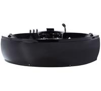 Baignoire d'angle noire 205 x 150 cm avec LED SENADO