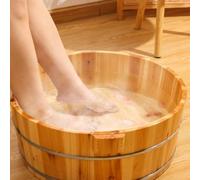 Baignoire de Bain à Pied, 14,2x6,3 Pouces Baignoire de trempage à Pied en Bois, Bol Rond à pédicure, Bassin de Bain à Pied, Bassin de trempage des Pieds, Seau de Bain à Pied pour la Maison SAUNE