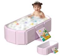 Baignoire de bébé pliable 1pc, baignoire portable pour bébé avec base non glissée pour les enfants de 0 à 8 ans, stockage facile multifonctionnel pour les petits espaces.