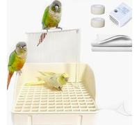 Baignoire de douche pour oiseaux, pompe à récipient de bain automatique, design spacieux pour perroquet, station de nettoyage de mots-clés, zone de toilettage pour aras, conures, pinsons, perruches
