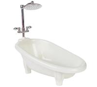 Baignoire de Maison de poupée avec Pomme Douche, Simulation Bricolage, Baignoire Miniature décorative pour Enfants, Faire Semblant Jouer à la poupée, Accessoires Maison, acces