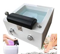 Baignoire de massage pour les pieds en acrylique avec pédale réglable, lumières LED, eau chaude et froide, bain de pieds profond avec drainage automatique pour un usage domestique
