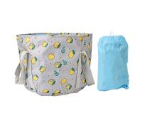 Baignoire de pied de voyage portable étanche à haute température à haute température pliable bassin de bain à pied pour pique-nique extérieur (Citron gris)