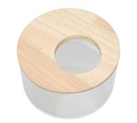 Baignoire de Sable pour Hamster, Salle de Bain Ronde Transparente pour Animaux de Compagnie avec Un Design Spacieux en Acrylique et Bûche (Petit)
