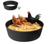 Baignoire de sable pour poulailler diamètre 60 cm × hauteur 15 cm, récipient de nettoyage pour poulailler avec 10 clous, baignoire pour poulailler, bain de poulailler réglable, design sans fond