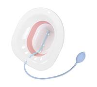 Baignoire de siège, 39 x 36 x 12,5 cm / 15,4 x 14,2 x 4,9 pouces Baignoire de siège pliable pour siège de toilette avec trous de vidange pour les soins périnéaux Rose