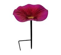 Baignoire d'oiseaux Extérieure - Baignoire d'oiseaux De Jardin | Bol De Mangeoires Stand De Bain | Station d'alimentation Décorative De Forme De Fleur avec Pieu en Métal Décor De Jardin