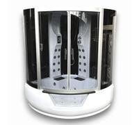 Cabine douche balnéo massante - Angle haute - Bain tourbillon - Jacuzzi 150 x 150 - Simba - Blanc