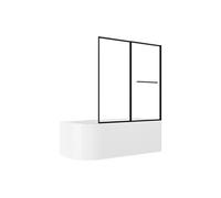 Baignoire douche blanche avec pare baignoire coulissant - 240 L - Angle droit - ANIKA