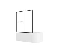 Baignoire douche blanche avec pare baignoire coulissant - 240 L - Angle gauche - ANIKA