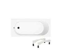 Baignoire droite 160 x 70 VILLEROY & BOCH O.Novo + Pieds + Vidage WIRQUIN noir
