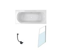 Baignoire droite 170 X 75 Elise acrylique + pare bain volet droite + vidage