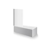 Baignoire droite 180 X 80 Duravit No.1 + Pare bain AURYS Raywall noir mat version gauche