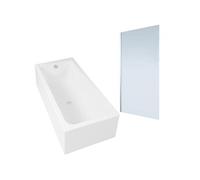 Baignoire droite D-Code 1800x800mm + Pare Bain gauche AURYS Mist 1 chromé