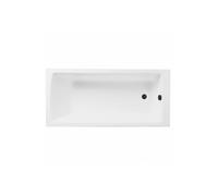 Baignoire droite rectangulaire 170x75cm avec pieds Neon blanc + Vidage WIRQUIN volet et clapet Noir mat/Black Touch