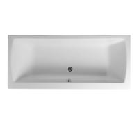 Baignoire droite rectangulaire 180x80cm avec pieds VITRA Neon blanc + Vidage WIRQUIN volet et clapet Inox/Chrome