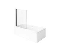 Baignoire droite VILLEROY & BOCH Architectura 170 x 75 cm Blanc + Pare bain gauche AURYS Raywall Noir mat