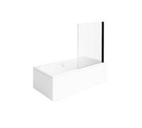 Baignoire droite VILLEROY & BOCH Architectura 180 x 80 cm Blanc + Pare bain droite AURYS Raywall Noir mat